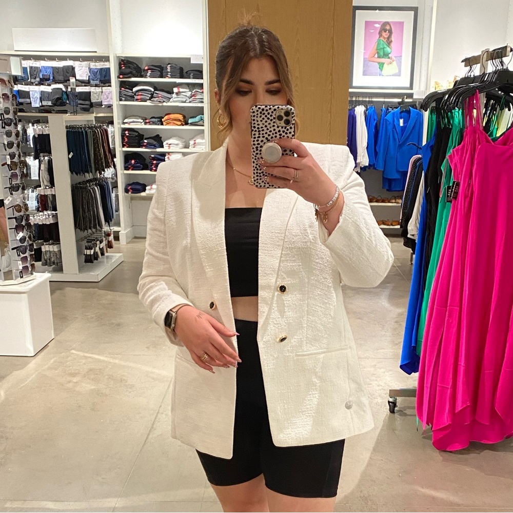 White Tweed Express Blazer